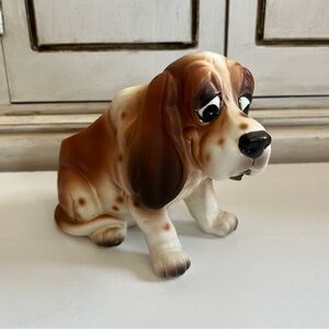 Vintage Napcoware Sad Basset Hound Hush Puppy Dog Ceramic Planter Collectible